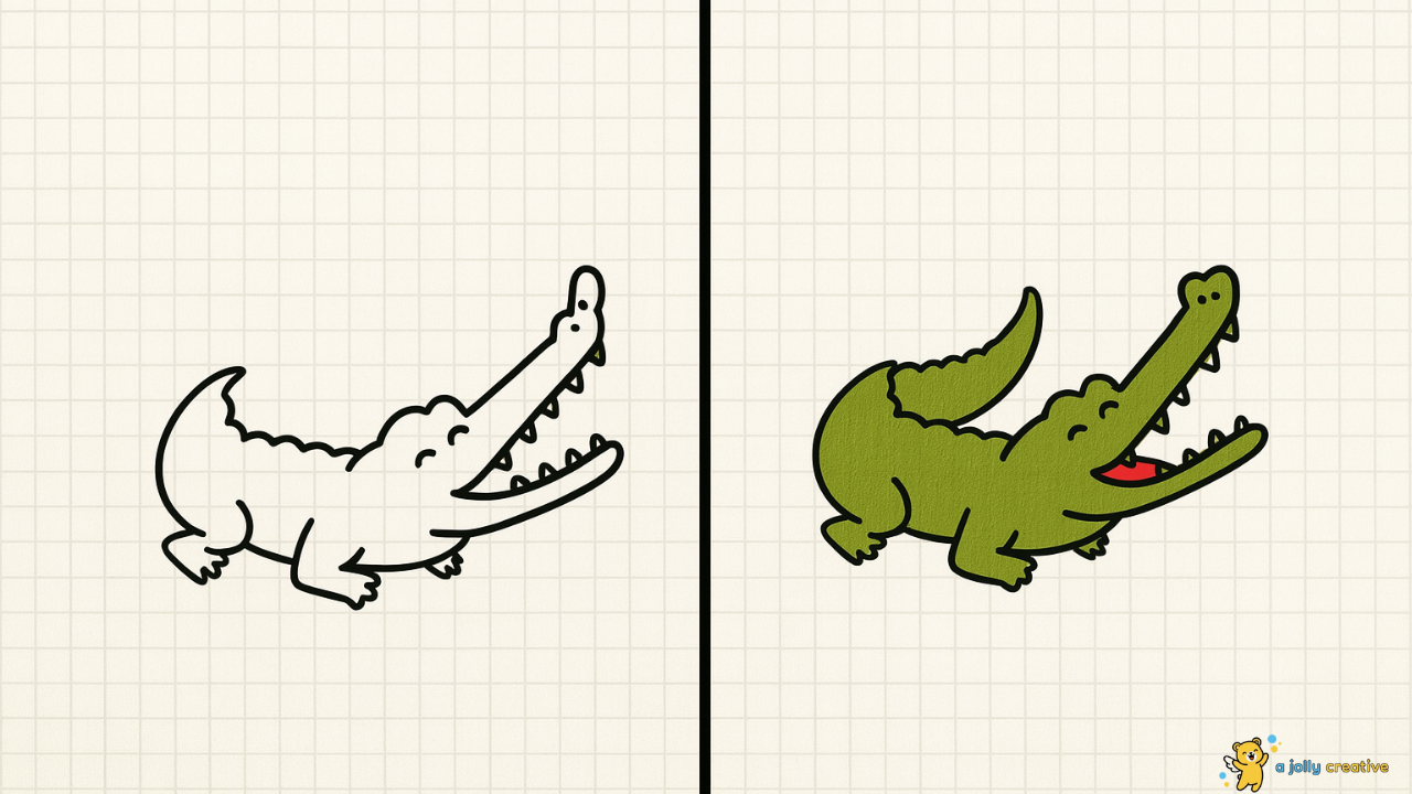 Wild Crocodile Drawing-idea-3