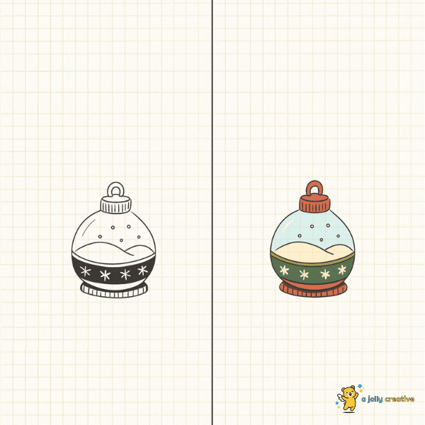 Winter Landscape Ornament drawing idea