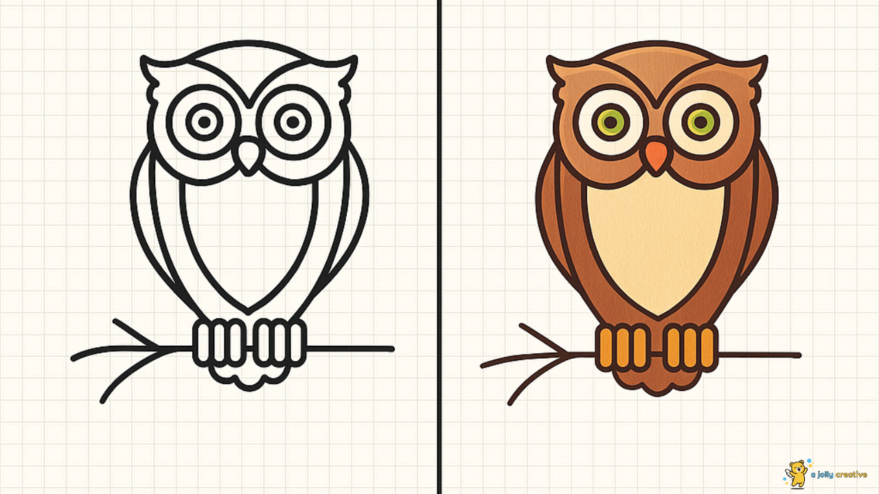 Wise Owl Drawing-idea-3