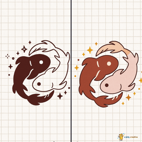 Yin-Yang Fishes Drawing-idea-1