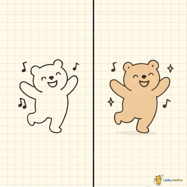 Bear Dancing Drawing-idea-1