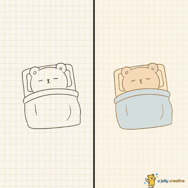 Bear Sleeping Drawing-idea-1