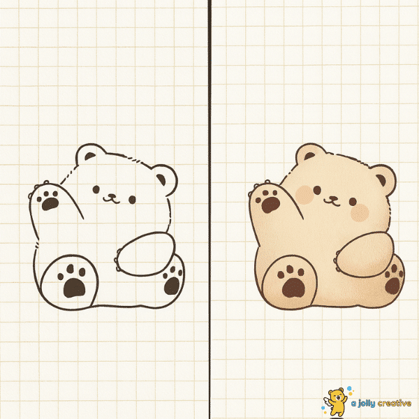 cute  Bear weaving Drawing-idea-1