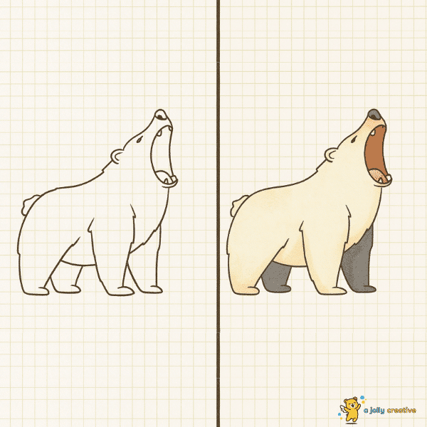 Roaring Bear Drawing-idea-1