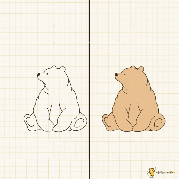 Sitting Chubby Bear Drawing-idea-1