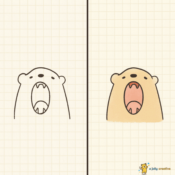 Yawning Bear Drawing-idea-1